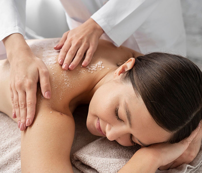Professional back facial treatment